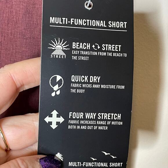 TRUNKS | Maroon multi-functional hybrid shorts beach to street | Men's size 30 - Picture 5 of 6